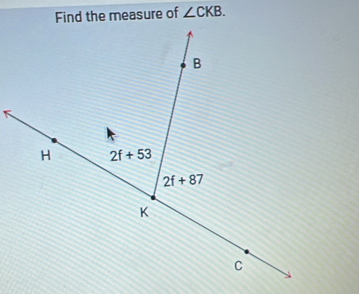 Find the measure of ∠ CKB.