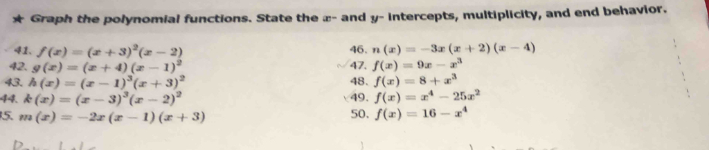 Solved: Graph the polynomial functions. State the x - and y ...