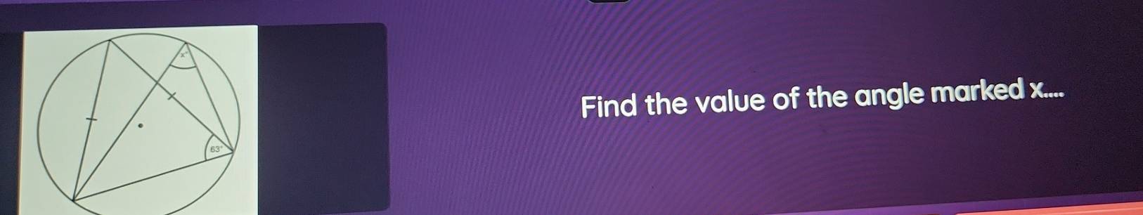 Find the value of the angle marked x....