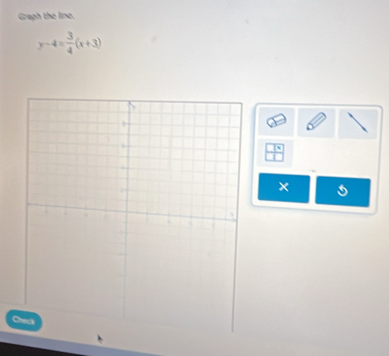 Graph the line.
y-4= 3/4 (x+3)
_ 7x