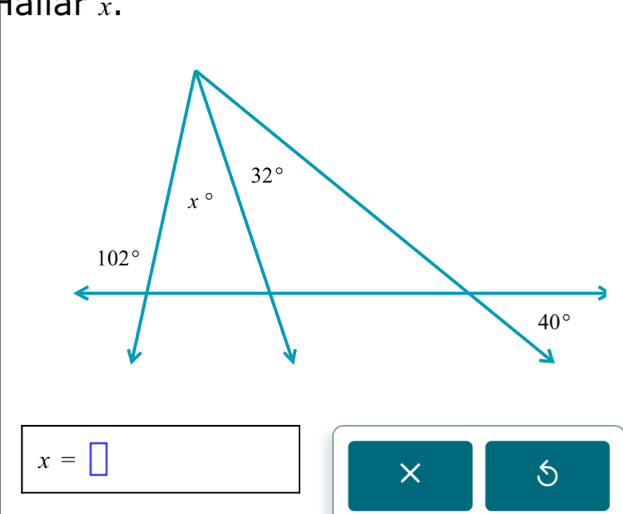 hallar x.
x=□
×