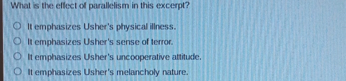 Solved: What is the effect of parallelism in this excerpt? It ...