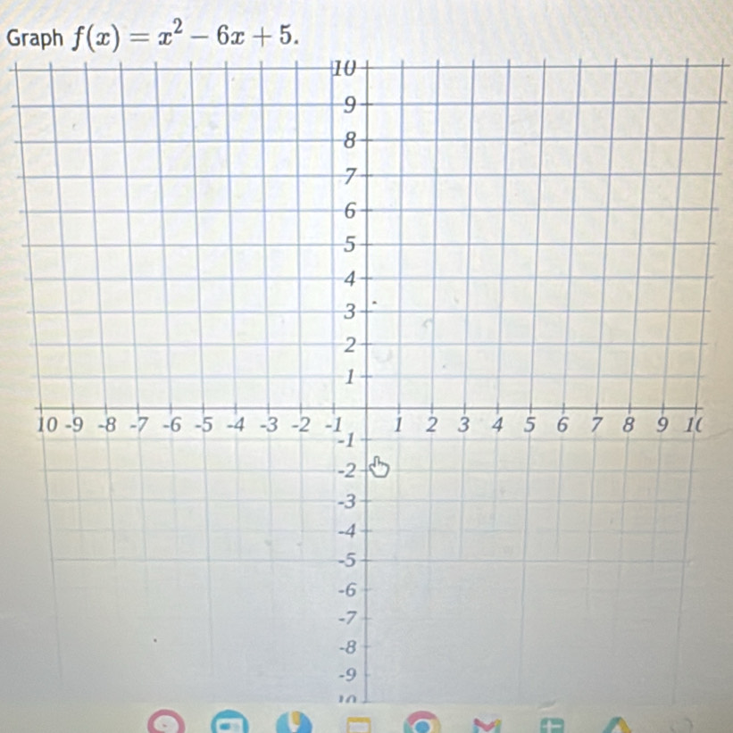 Graph f(x)=x^2-6x+5. 
( 
IA