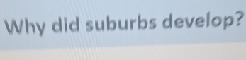 Why did suburbs develop?