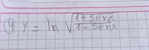 y=ln sqrt(frac 1+5enx)1-5enx