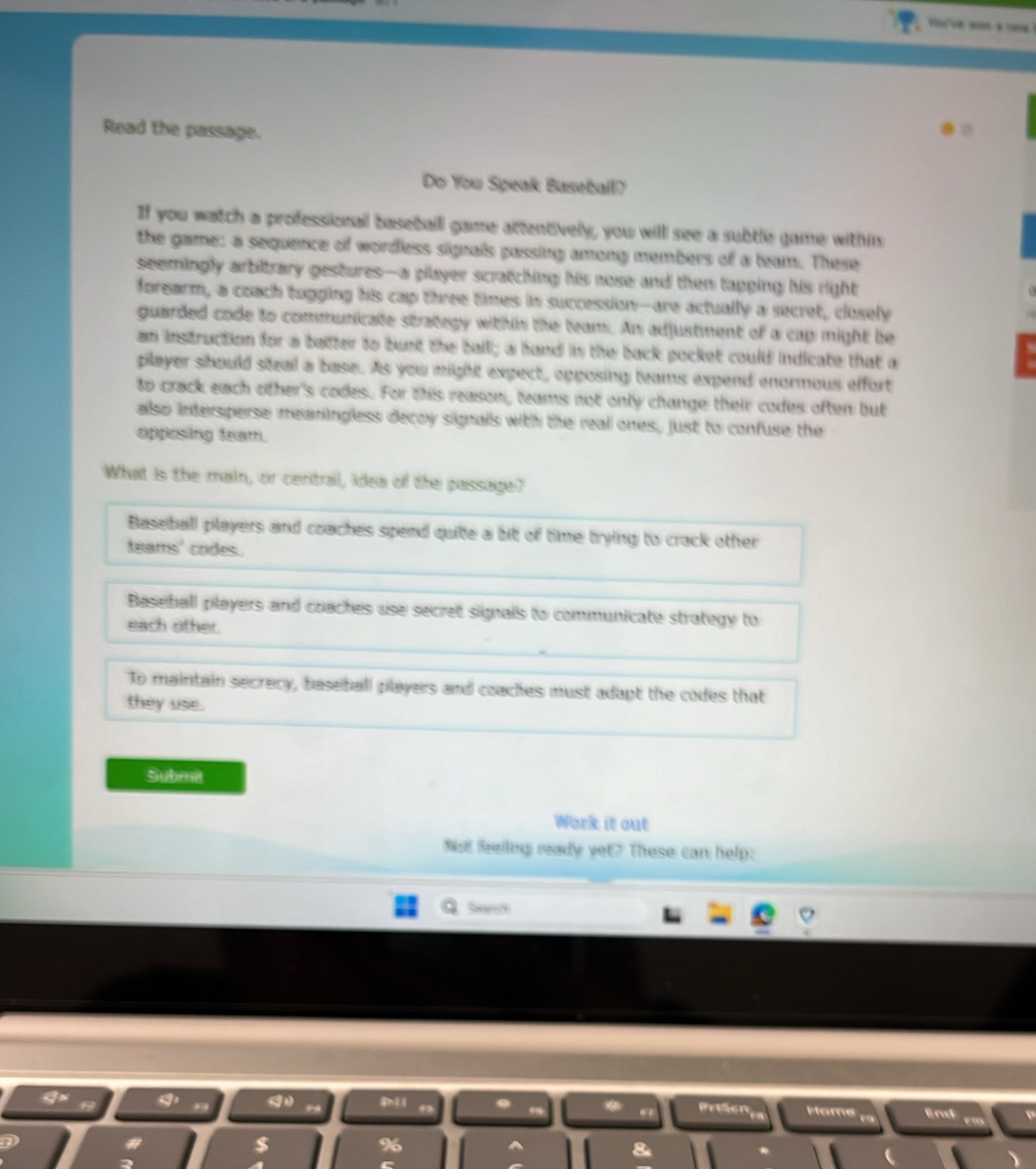 Solved: Read the passage. Do You Speaik Baseball)' If you watch a ...