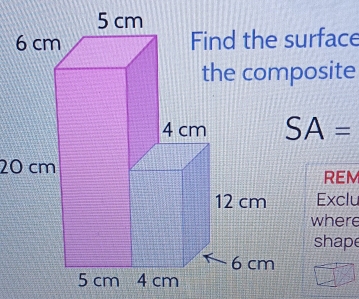 rface 
osite
SA=
20 cm
REM
Exclu 
where 
shape