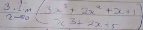 3 limlimits _to 0(3x^3+2x^2+x+1)