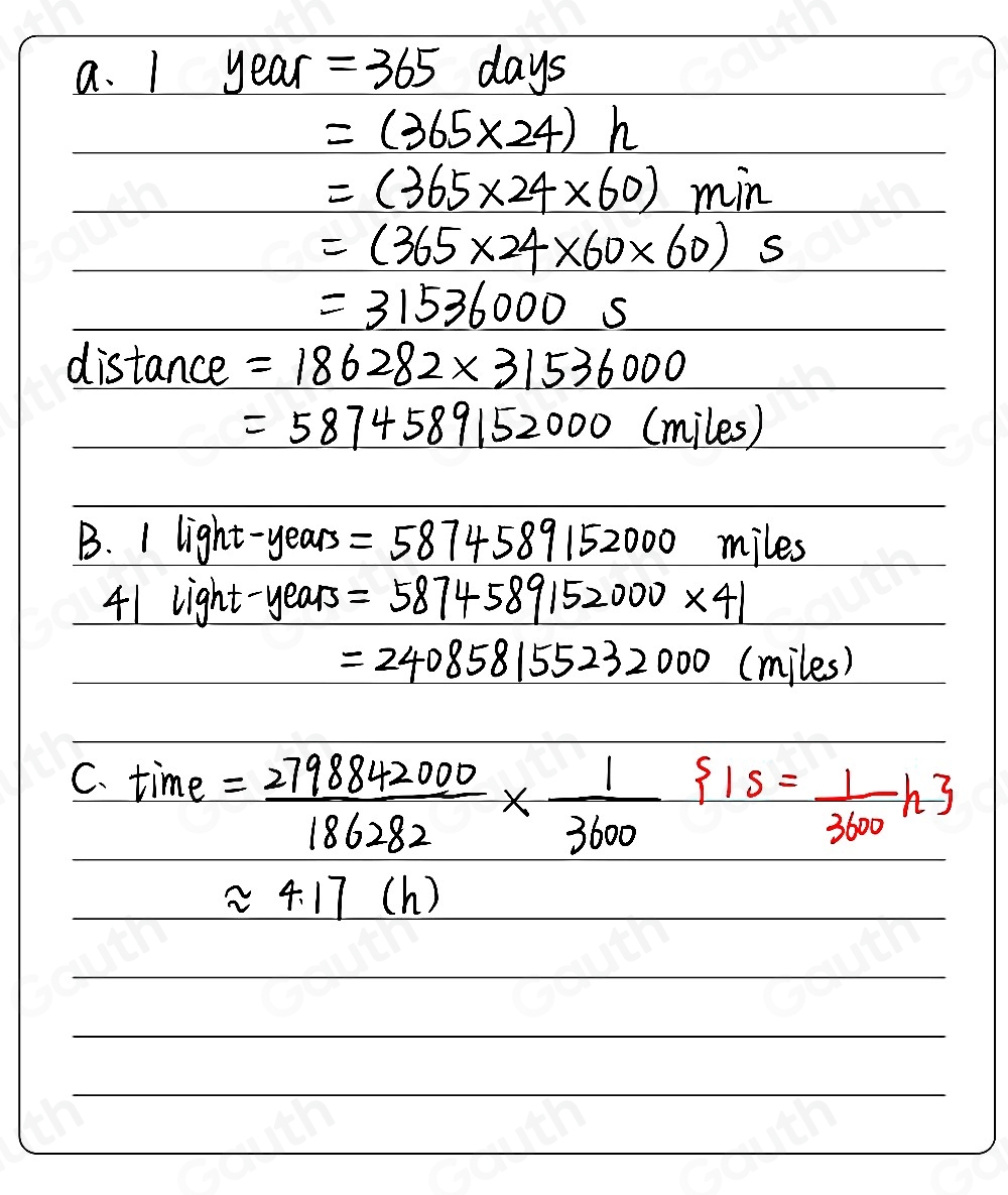 Solved: Astronomy: Light travels 186,282 miles per second. A. a. How ...
