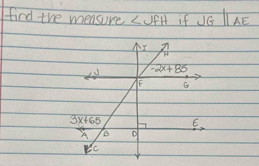 find the measure LfH if JGparallel AE