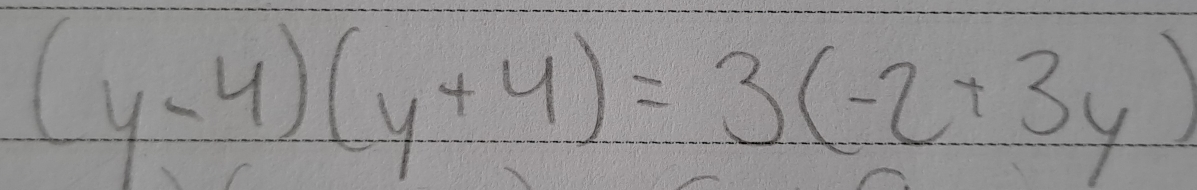 (y-4)(y+4)=3(-2+3y)