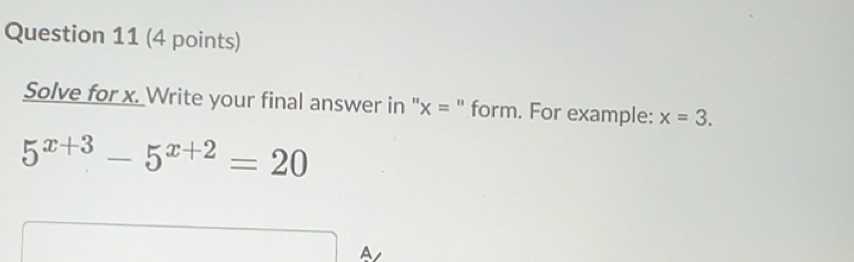 Solved: Solve for x. Write your final answer in 