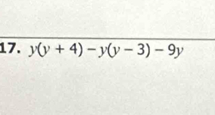 y(y+4)-y(y-3)-9y