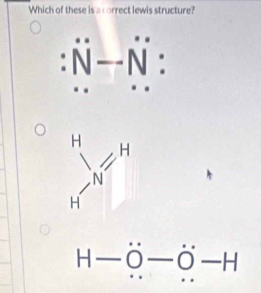 Which of these is a correct lewis structure?