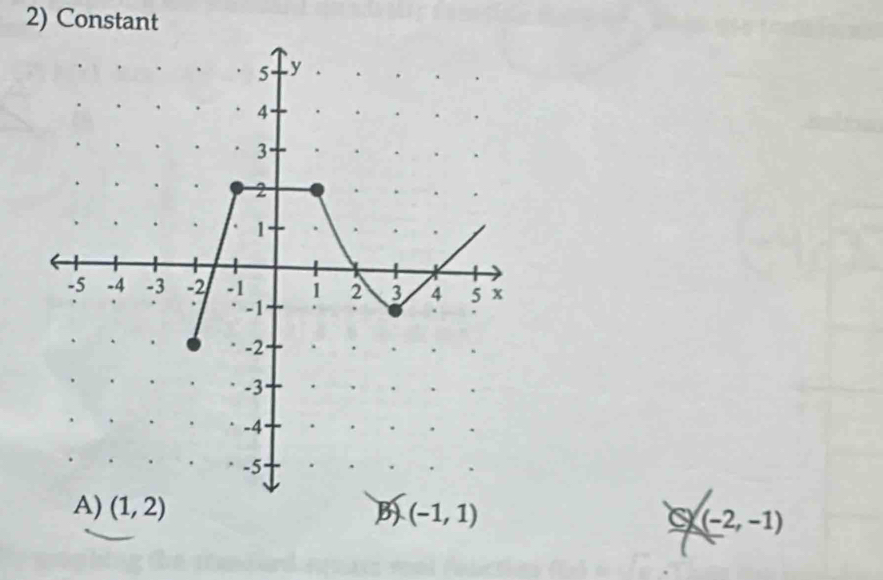 Constant
B (-1,1) (-2,-1)