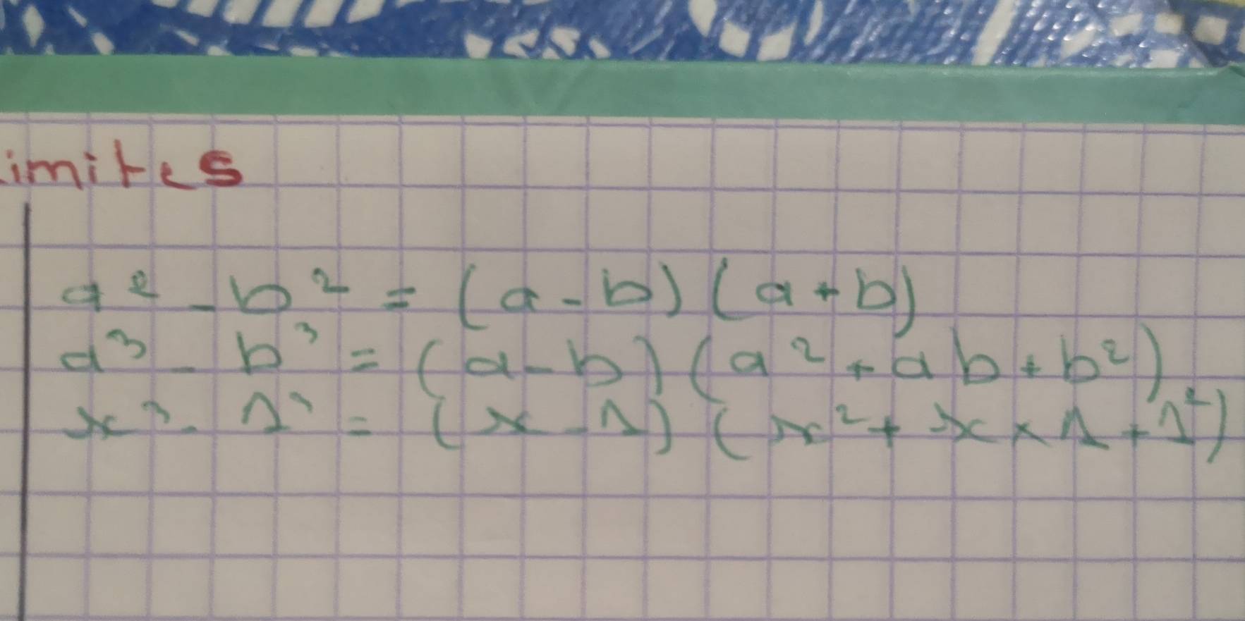 imites
a^2-b^2=(a-b)(a+b)