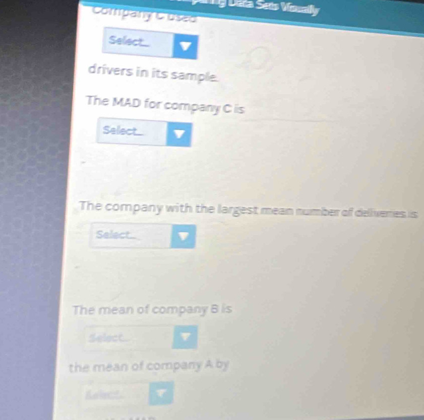 Solved: ag Dara Sets Visrally Company Cuse Select... drivers in its ...