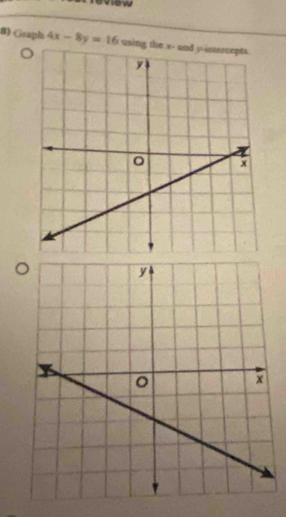 eview 
8) Graph 4x-8y=16 usin