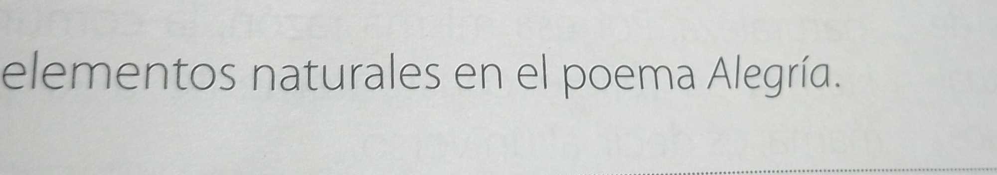 elementos naturales en el poema Alegría.