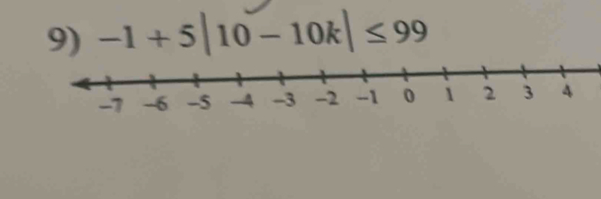 -1+5|10-10k|≤ 99