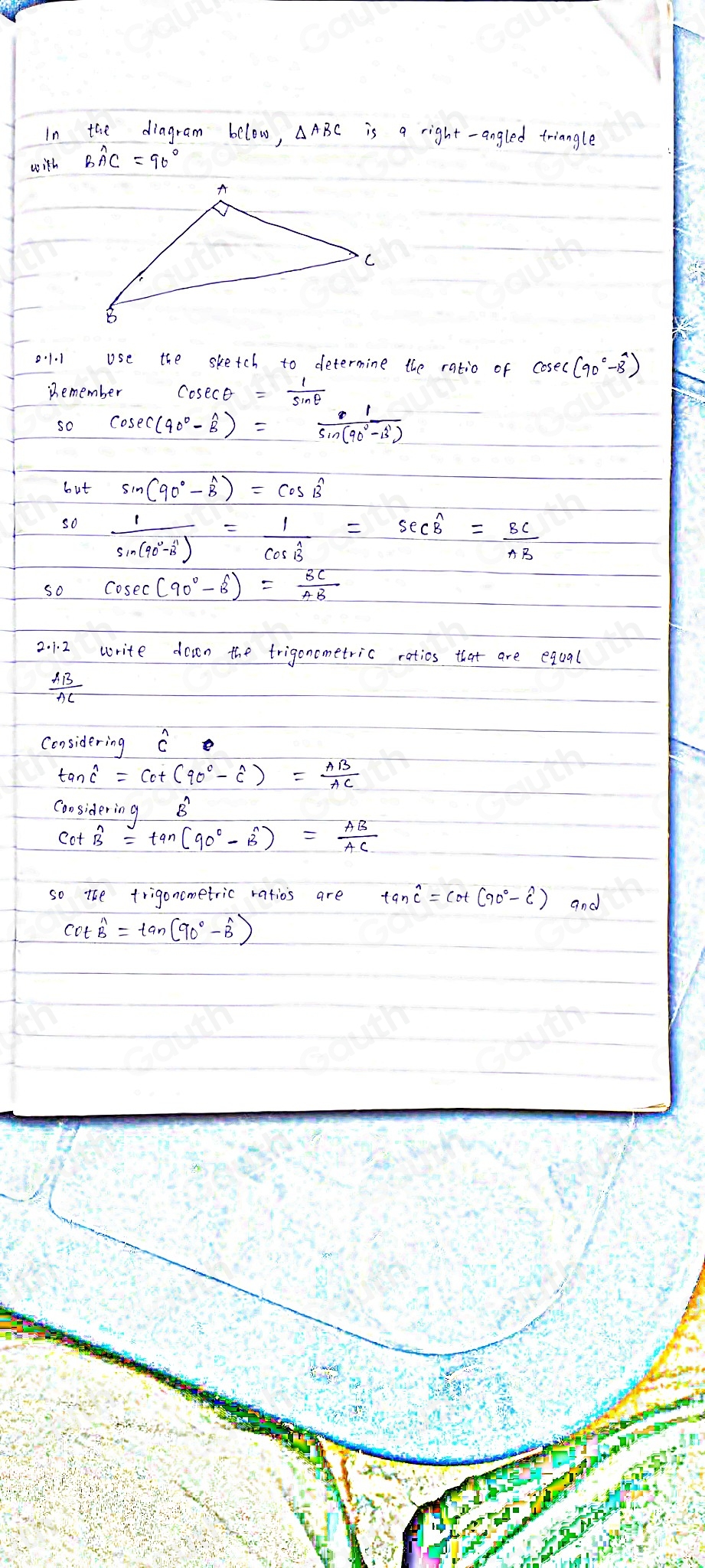 Solved: 2.1 In the diagram below, ABC is a right -angled triangle with ...