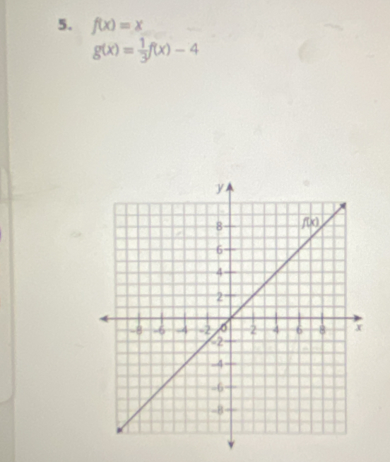 f(x)=x
g(x)= 1/3 f(x)-4