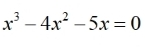 x^3-4x^2-5x=0