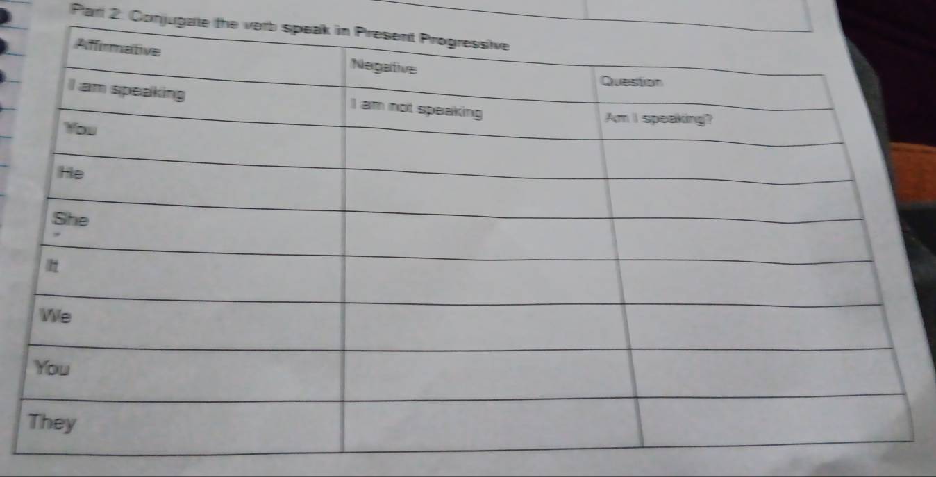 Parl 2. Conjugate the