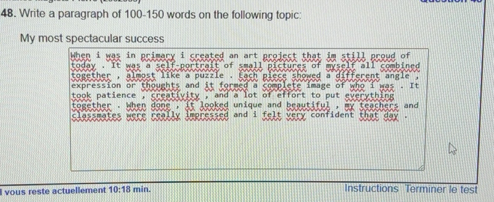 Solved: Write a paragraph of 100-150 words on the following topic: My ...