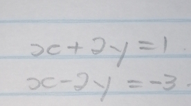 x+2y=1
x-2y=-3