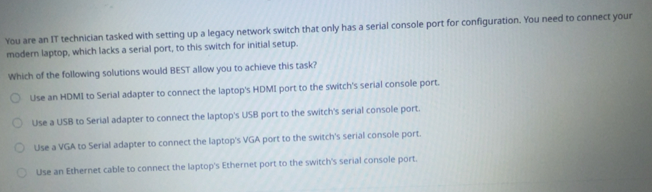 Solved: You are an IT technician tasked with setting up a legacy ...