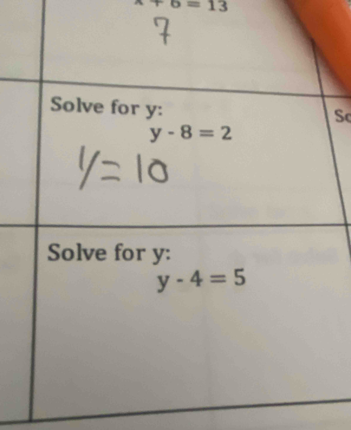 x+6=13
So