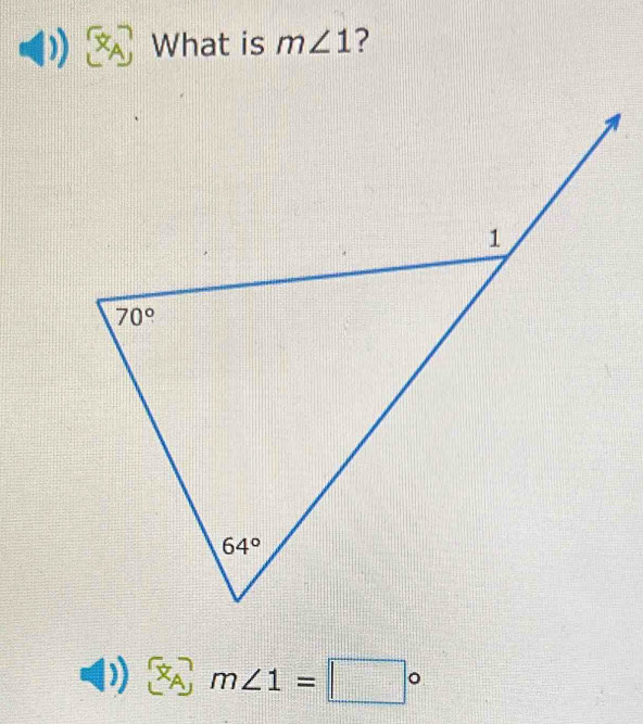 x_A What is m∠ 1 ?
(7A) m∠ 1=□°