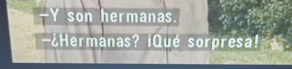 son hermanas. 
¿Hermanas? ¡Qué sorpresa!