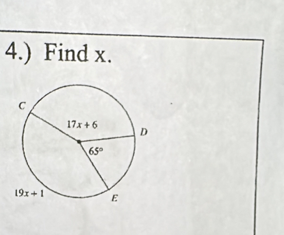 4.) Find x.