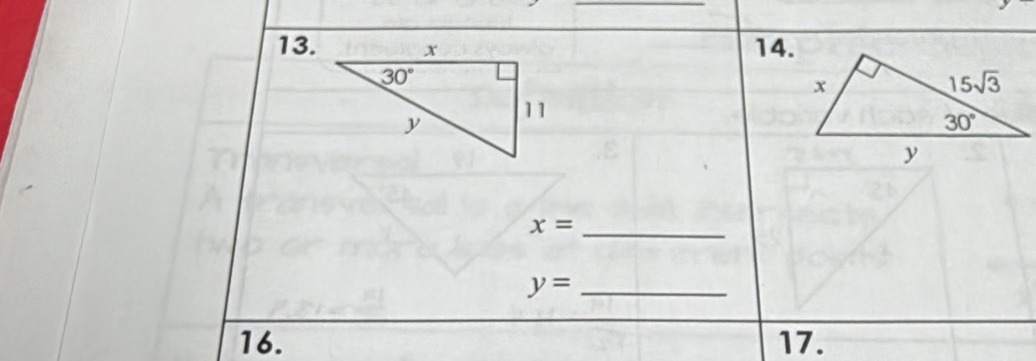 x= _
y= _
16. 17.