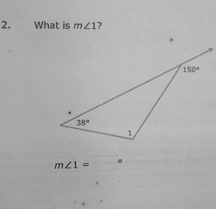 What is m∠ 1 ?
m∠ 1= 。