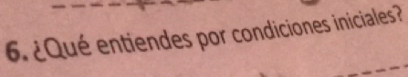 6 ¿Qué entiendes por condiciones iniciales?