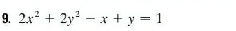 2x^2+2y^2-x+y=1