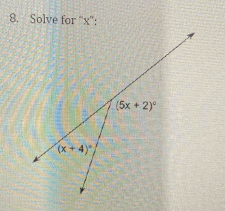 Solve for “x”: