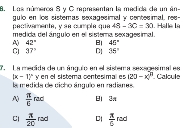 Resuelto:Los números S y C representan la medida de un án- gulo en los ...