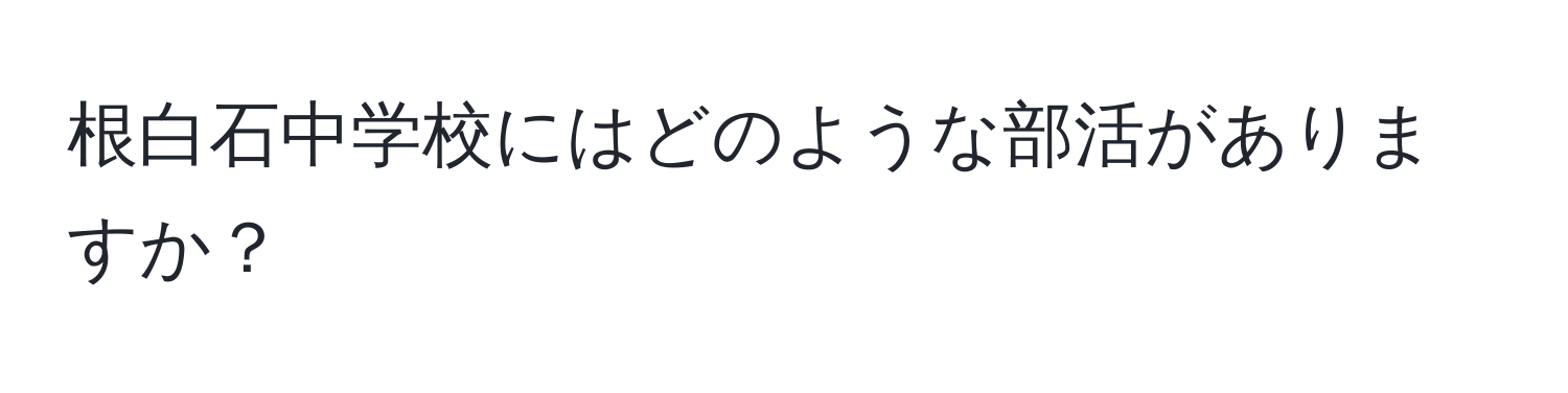 根白石中学校にはどのような部活がありますか？