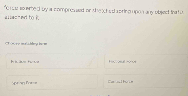 Solved: force exerted by a compressed or stretched spring upon any ...