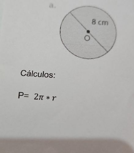 Cálculos:
P=2π *r