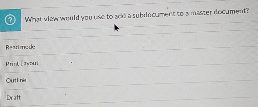 Solved: a What view would you use to add a subdocument to a master ...