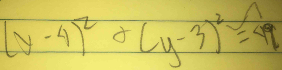 (y-4)^2+(y-3)^2=49