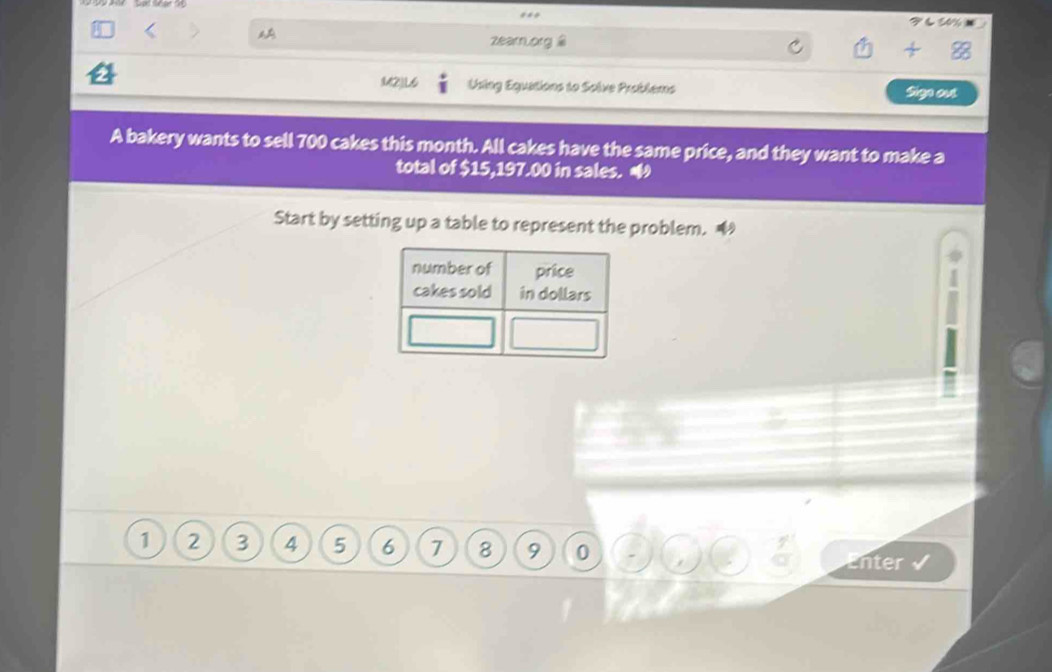 Solved: zearnorg @ M2)L6 Using Equations to Solve Problems Sign out A ...
