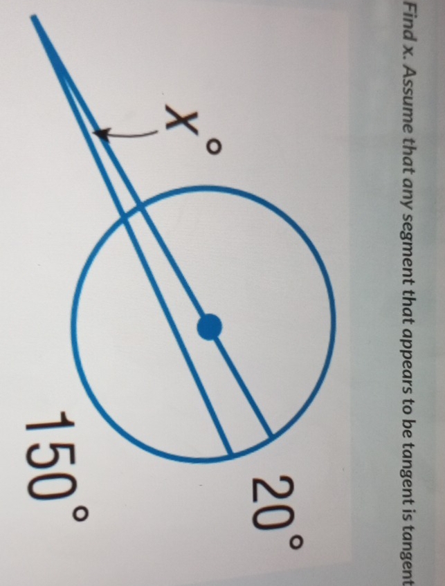 Find x. Assume that any segment that appears to be tangent is tangent