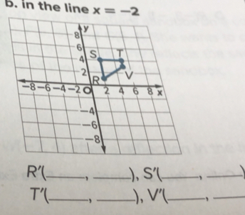 in the line x=-2
R' _, _ S'  _,_
T' _, _), V' (_ _