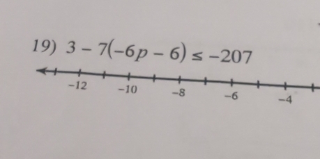 3-7(-6p-6)≤ -207